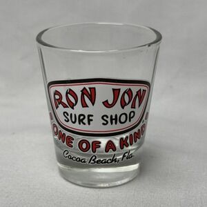 Ron Jon Surf Shop Shot Glass Cocoa Beach Florida Vintage Souvenir Bar Glass